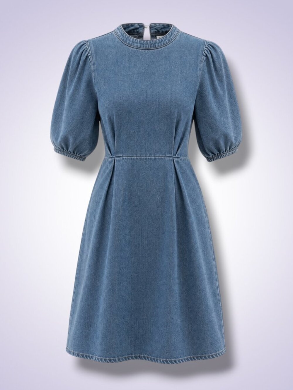 NWT Aware by Vero Moda Light Blue Denim Puff Sleeve Mini Dress S